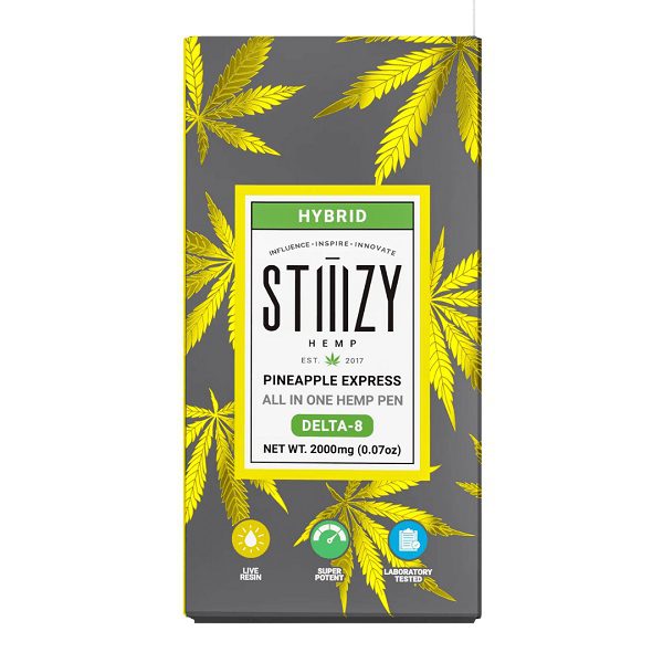 STIIIZY Delta 8 Rechargeable and pre-charged Disposable Vape Pen 2 Grams - Pineapple Express (Hybrid)