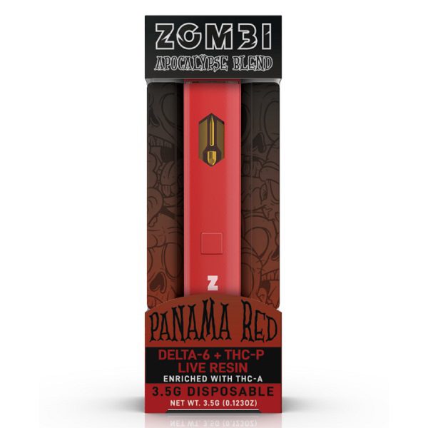 Zombi Special edition blend 3.5g incorporating live resin delta-6 THC, THC-P, THC-A and natural terpenes - Panama Red (Sativa) strain